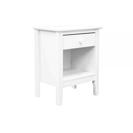 Juki Furniture Solid Wood   Easy Pieces Single Drawer End Table/Nightstand w/Cubby - White JU2521906